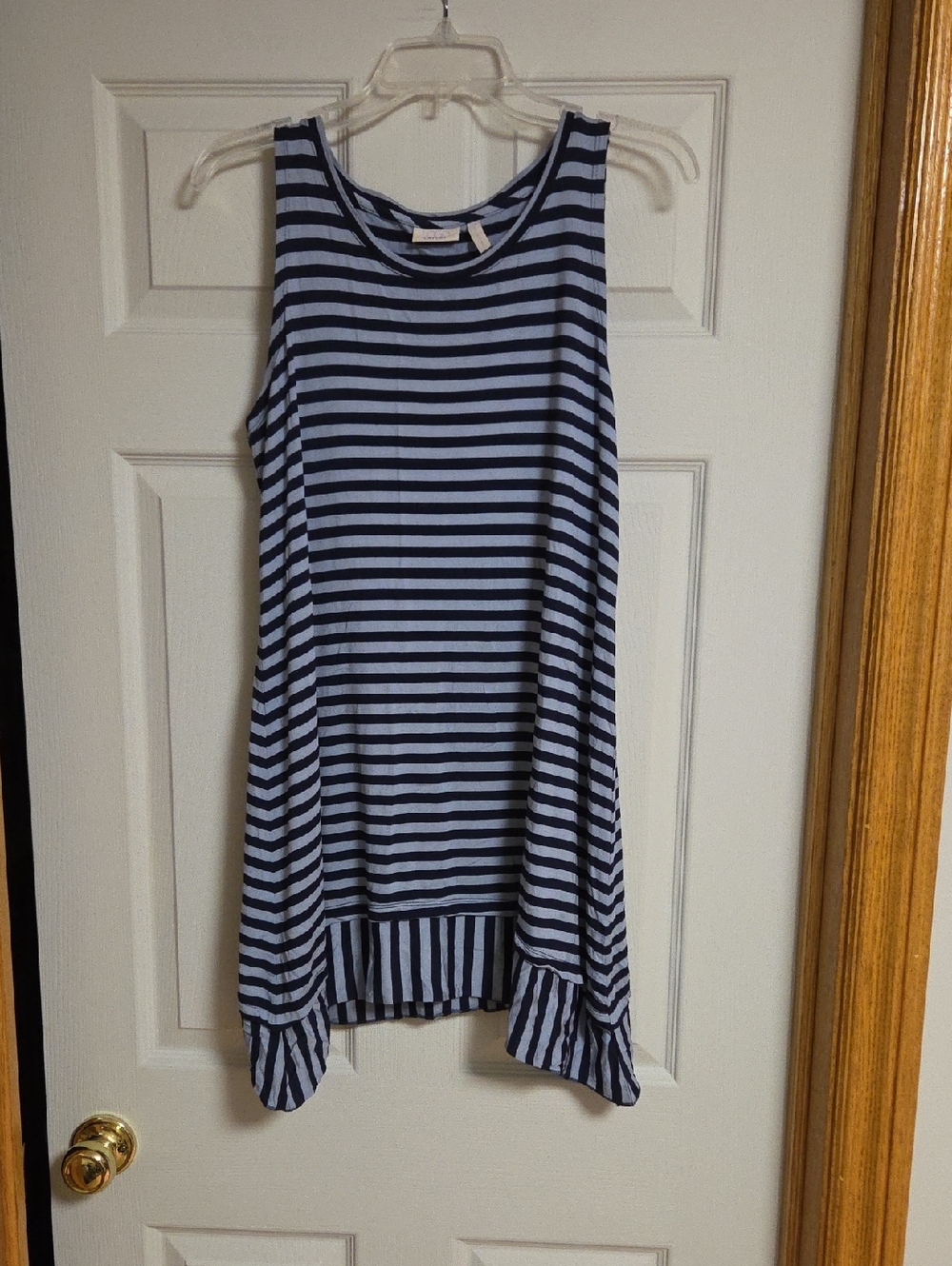 Striped Navy and Light Blue Sleeveless Tunic